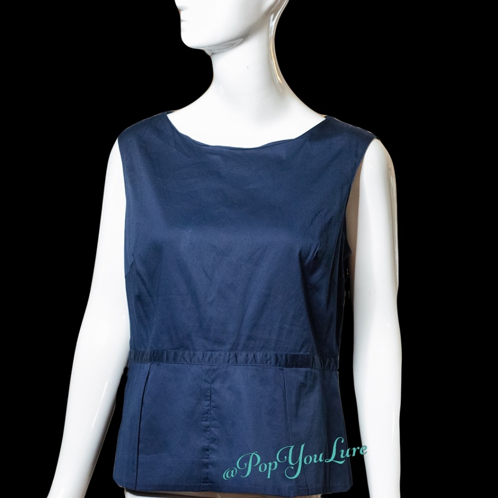 Lauren Ralph Lauren Navy Peplum Top